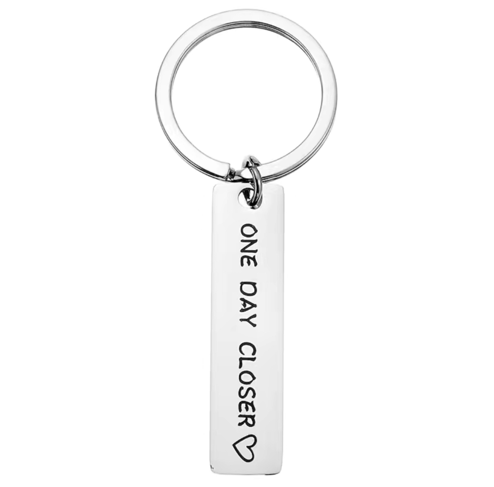 3/$25 One Day Closer Stainless Steel Keychain NEW